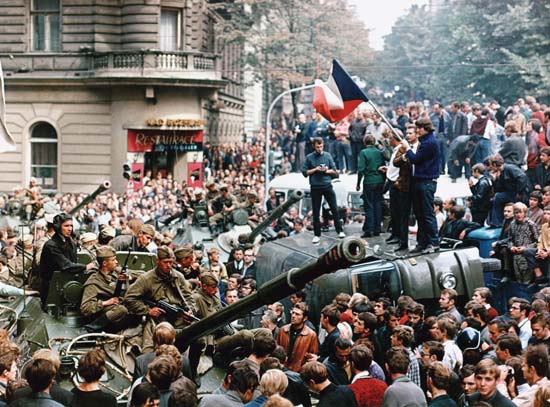Soviet invasion and protests in Prague, 1968
