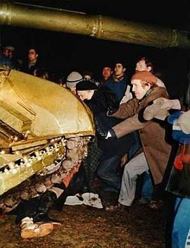 The most iconic image from the Vilnius massacre in 13th January, 1991. Soviets ordered tanks to crush people and opened fire at the civilians. 